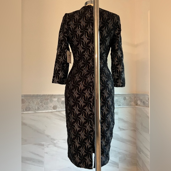 Kensie Knit Lurex Sheath Black Dress - Picture 8 of 12